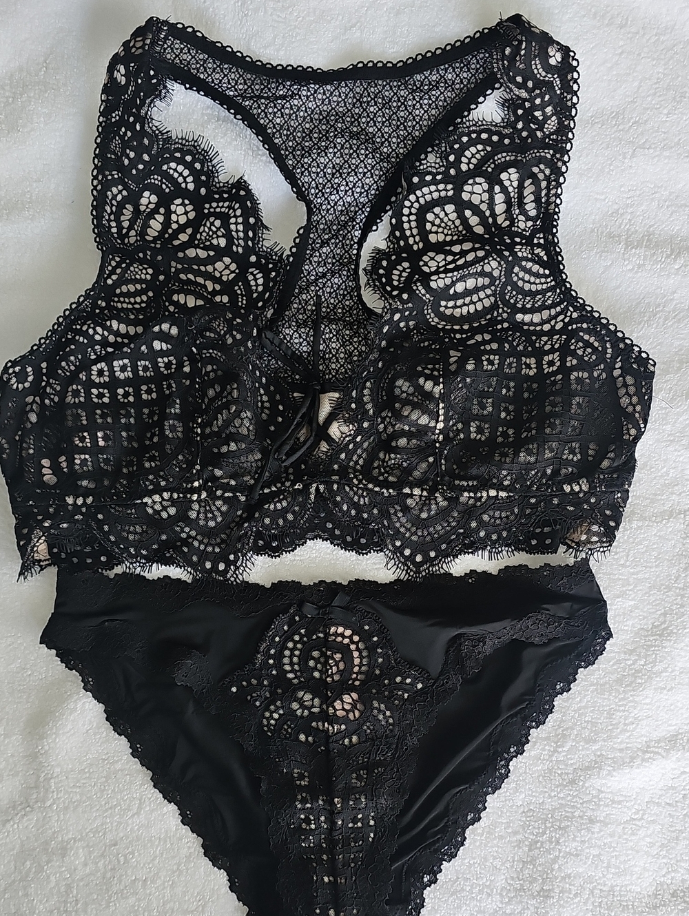 Victoria's Secret Black Lace Bralette & Bikini Set